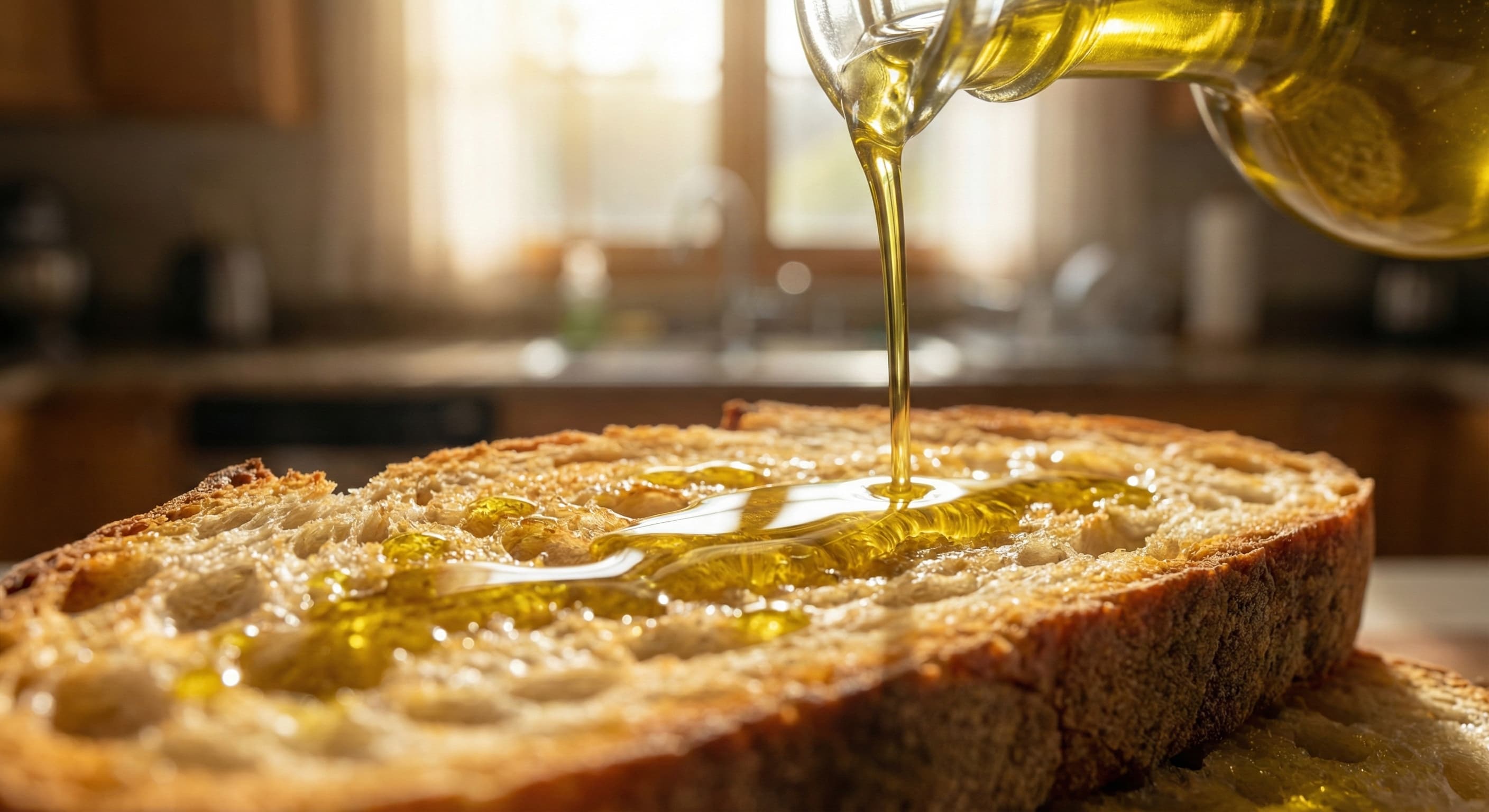 Prémium spanyol olívaolaj kóstolása rusztikus kenyérrel