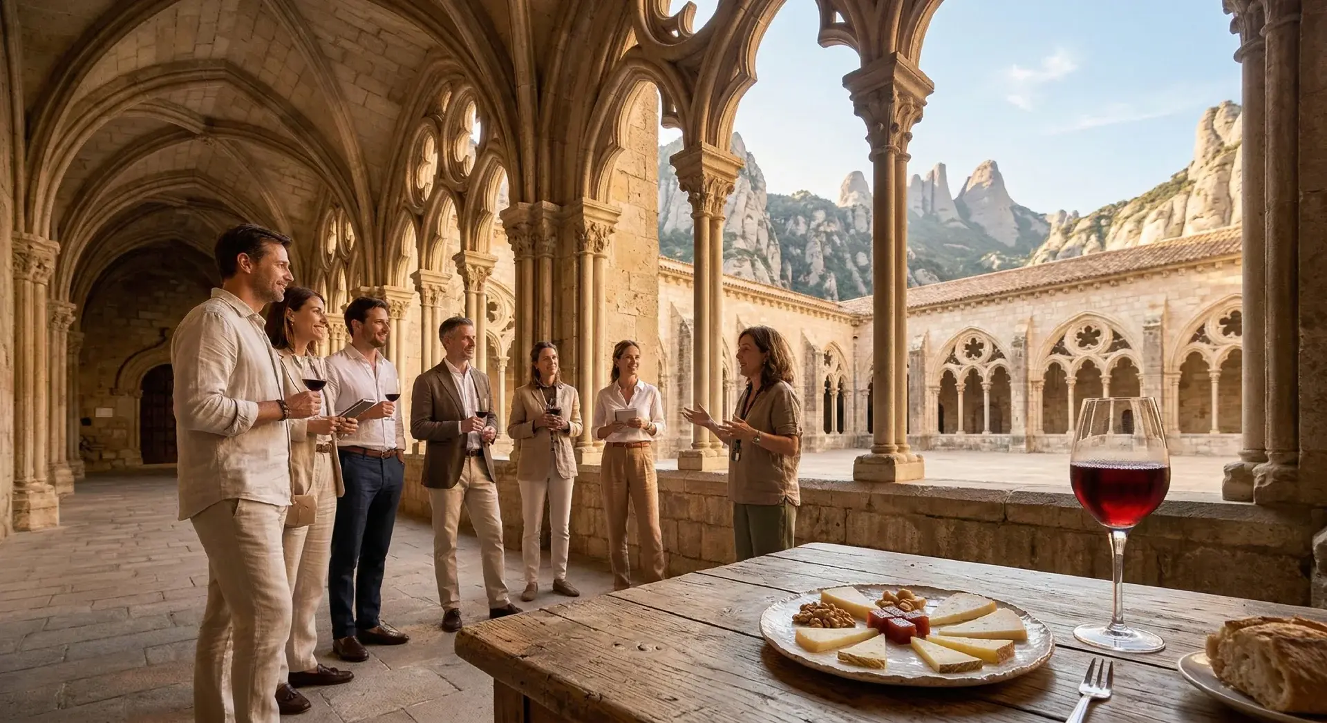 Un impresionante tren cremallera y el toque de la Moreneta en el abrazo de la montaña sagrada, donde el cielo y la tierra se encuentran.