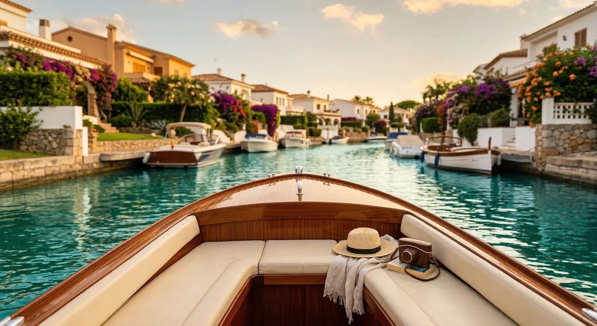 La Venecia de Europa: descubra los canales ocultos del puerto deportivo residencial más grande del continente al timón de una lancha privada.